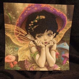 Whimsical Fairy Art Print in Purple and Gold - Home Accents Decor